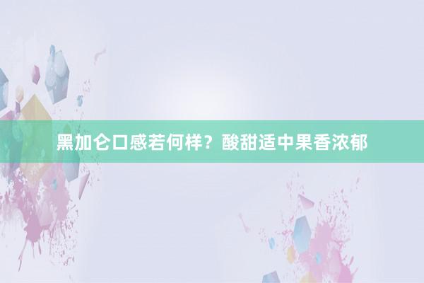 黑加仑口感若何样？酸甜适中果香浓郁