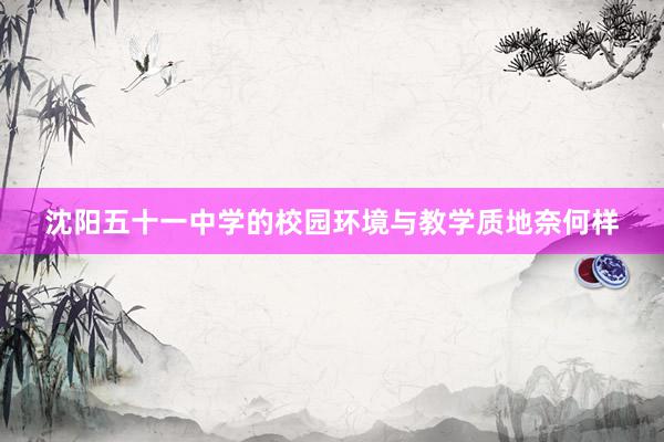 沈阳五十一中学的校园环境与教学质地奈何样